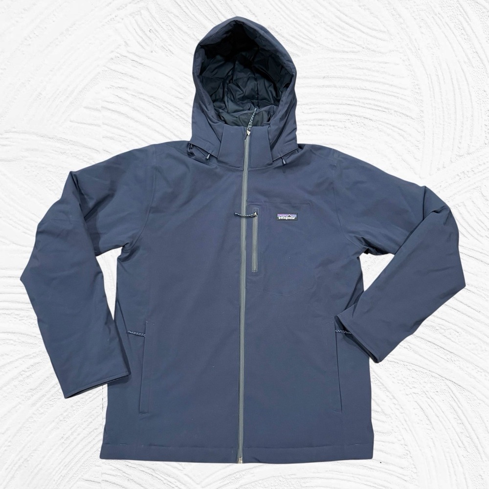 Patagonia Men's Medium Quandary Insulated Jacket Blue‎ Removable Hood